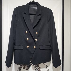 The Limited Black Blazer with Gold Accents